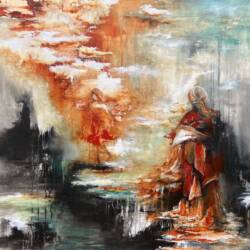 Olie (og bladkobber), 100x100 cm From time to time_15