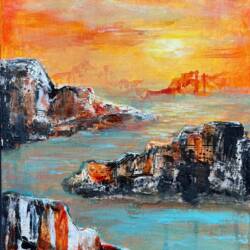 Mother Nature rocks_2, mixed media og olie, 30x24 cm
