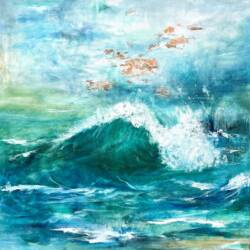 Saltwater serenade, olie, 80x80 cm, seascape