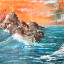 The wawe_1, olie, 60x100 cm