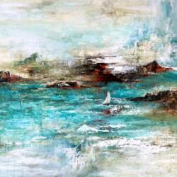 Navigation_18, mixed media og olie, 80x100 cm (solgt)