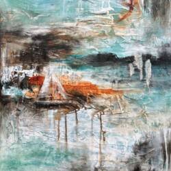 Navigation_21, mixed media og olie, 80x60 cm